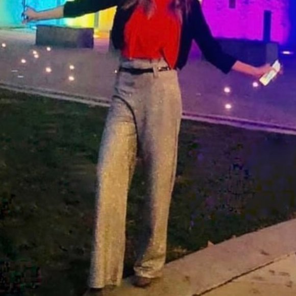 Jaded London Silver Sparkling Waist-high Pants - Picture 5 of 5